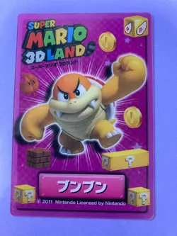 Super Mario 3D Land Trading Clear Card BOOM BOOM 2011 Nintendo Japanese F/S - Image 3