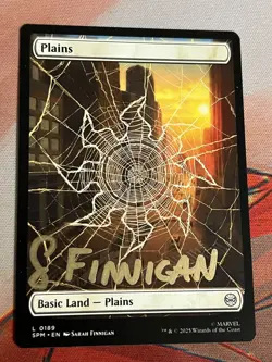 MTG Magic the Gathering Spider-Man Web Land Signed Sarah Finnigan Plains - Image 1