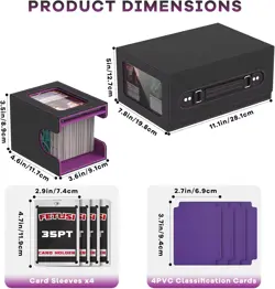 Card Deck Box for MTG with Commander Display, 4 in 1 Card Storage Box Fits 400+ - Image 2