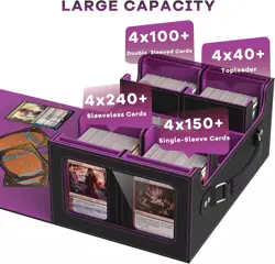 Card Deck Box for MTG with Commander Display, 4 in 1 Card Storage Box Fits 400+ - Image 3