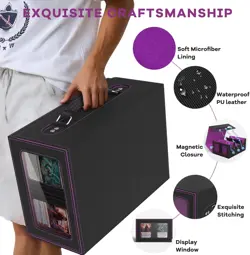 Card Deck Box for MTG with Commander Display, 4 in 1 Card Storage Box Fits 400+ - Image 4