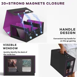 Card Deck Box for MTG with Commander Display, 4 in 1 Card Storage Box Fits 400+ - Image 5