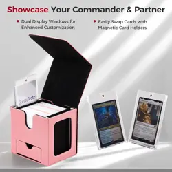 MTG Commander Deck Box with Dual Commander Display, Patented Card Deck Box Fits - Image 2