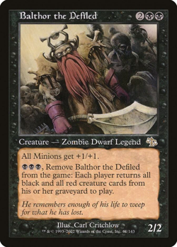 Balthor the Defiled NM Judgment MTG Rare Legendary Zombie Dwarf Commander - Image 1
