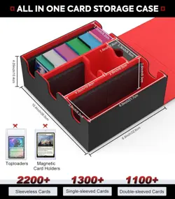 Card Storage Box for Trading Cards, 2200+ MTG Deck Box with 8 Colorful Divider T - Image 3
