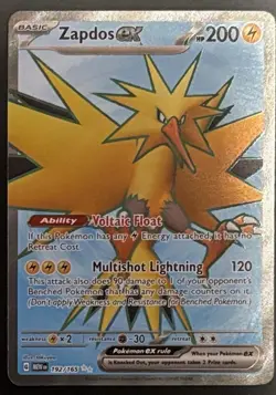 Pokemon TCG Scarlet & Violet 151 Zapdos ex 192/165 Ultra Rare Holo NM/M - Image 1