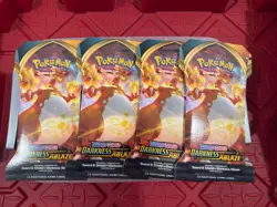 Pokemon TCG Darkness Ablaze Sleeved Booster Pack Set Of 4 Charizard New & Sealed - Image 1