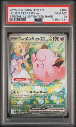 2025 POKEMON JTG SPECIAL ILLUSTRATION RARE LILLIE'S CLEFAIRY EX PSA 10 - Image 1