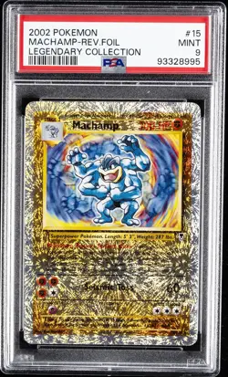 2002 POKEMON LEGEND COLL #15 MACHAMP-REVERSE FOIL PSA 9 - Image 1