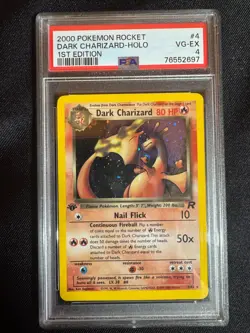 2000 POKEMON ROCKET 1ST ED #4 DARK CHARIZARD-HOLO PSA 4 - Image 1