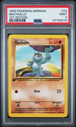 PSA 9 MACHOLLO 52 1ST EDITION GERMAN BASE SET 1999 POKEMON MINT VINTAGE - Image 1