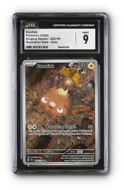 POKEMON Stunfisk 202/191 Sv08: Surging Sparks Holo CGC 9 - Image 1