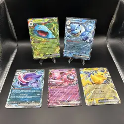 Pokemon 5 Card Lot Blastoise, Venusaur, Mewtwo, Pikachu, Gengar EX - Image 1