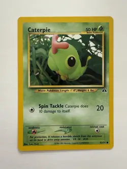 Pokemon Card Neo Discovery Caterpie 53/75 HP - Image 1