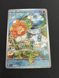 Pokemon Card Castform Sunny Form 195/191 Surging Sparks Illustration Rare NM - Image 1