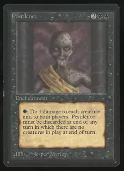 1993 MTG Magic the Gathering Beta Pestilence LP Raw Gaming Card TCG - Image 1