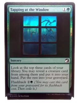 MTG Errors - Texture - Midnight Hunt *FOIL* C Tapping at the Window #201 - Image 1