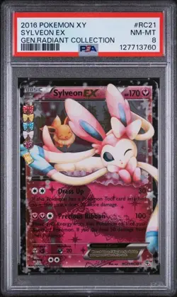 2016 POKEMON XY GENERATIONS RADIANT COLLECTION #RC21 SYLVEON EX PSA 8 (QT60) - Image 1