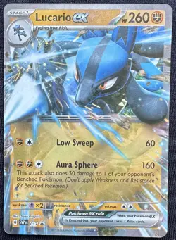 Lucario ex Pokemon Scarlet & Violet SVP 017 Holo Black Star Promo NM - Image 3