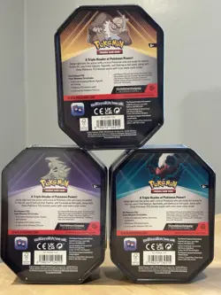 Pokemon TCG: Triple Whammy Tins Lot Of 3 Complete Set New Factory Sealed - Image 5