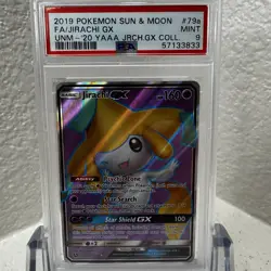 Pokemon 2019 S&M Unified Minds Collection Promo Full Art JIRACHI GX #79a - PSA 9 - Image 1