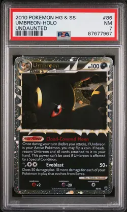 2010 POKEMON HEARTGOLD & SOULSILVER UNDAUNTED #86 UMBREON-HOLO PSA 7 - Image 1