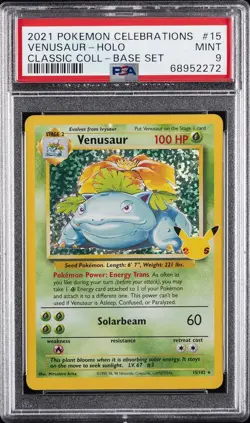 2021 POKEMON CELEBRATIONS CLASSIC COLL #15 VENUSAUR-HOLO PSA 9 - Image 1