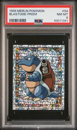 1999 MERLIN POKEMON #S4 BLASTOISE-PRISM PSA 8 - Image 1