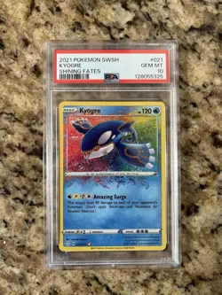 2021 POKEMON SWORD & SHIELD SHINING FATES #021 KYOGRE PSA 10 - Image 1