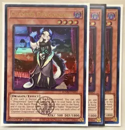 Yugioh! 3x Chamber Dragonmaid BLMM-EN062 Emblazoned Ultra Rare 1st Ed NM - Image 1