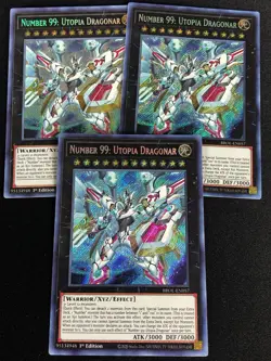 YUGIOH NUMBER 99 UTOPIA DRAGONAR BROL-EN057 1ST SECRET X3 - Image 1