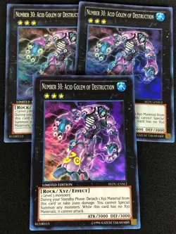 YUGIOH NUMBER 30 ACID GOLEMN OF DESTRUCTION REDU-ENSE2 SUPER X3 (NM) - Image 1