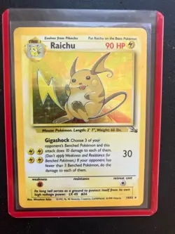 Raichu Fossil Holo Rare 14/62 WOTC Vintage Pokemon Card NM 1999 - Image 1