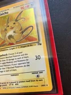 Raichu Fossil Holo Rare 14/62 WOTC Vintage Pokemon Card NM 1999 - Image 3