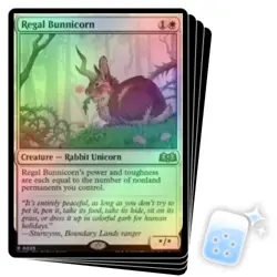 FOIL REGAL BUNNICORN X4 Wilds Of Eldraine WOE Magic MTG MINT CARD - Image 1