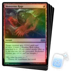 FOIL MONSTROUS RAGE X4 Wilds Of Eldraine WOE Magic MTG MINT CARD - Image 1