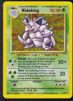 Pokemon TCG Base Set Nidoking Holo Card 11/102 Vintage - Image 1