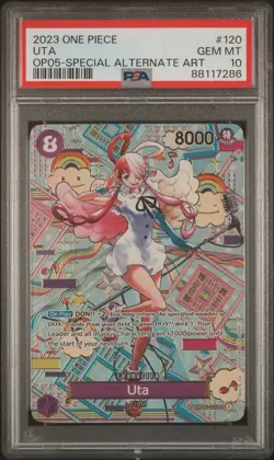 PSA 10 GEM MT Uta SP OP02-120 Awakening of the New Era One Piece TCG Graded Card - Image 1