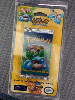 1999 Pokemon WOTC Sealed Base Set Unlimited Booster Blister Pack Venusaur - Image 1