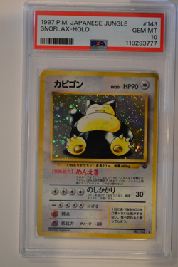 PSA 10 GEM MINT 1997 JAPANESE Pokemon JUNGLE 143 SNORLAX HOLO FRESH GRADE - Image 1