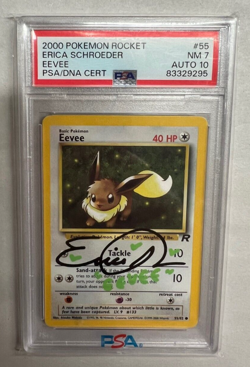 POKEMON 2000 TEAM ROCKET EEVEE ERICA SCHROEDER PSA AUTO 10 GRADED 7 NM - Image 1