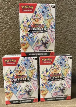 Pokemon TCG Prismatic Evolutions Booster Bundle Lot of 3 SEALED - Image 1
