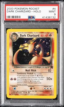 2000 POKEMON ROCKET #4 DARK CHARIZARD-HOLO PSA 9 - Image 1