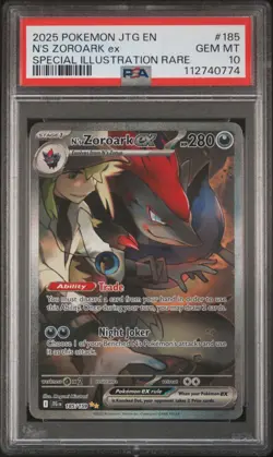 2025 POKEMON JTG EN-JOURNEY TOGETHER #185 N'S ZOROARK EX PSA 10 - Image 1