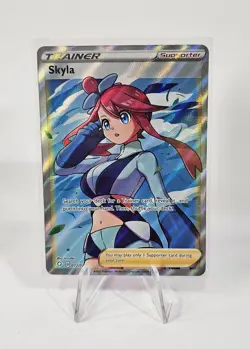 Pokemon Skyla Full Art NM Trainer Supporter Ultra Rare Shining Fates 072 Pack Fr - Image 1