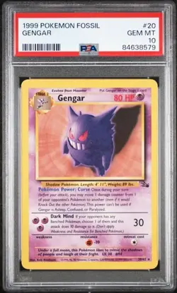 Pokemon - PSA GEM MINT 10 Gengar NON HOLO #20 - 1999 WOTC Fossil UNLIMITED - Image 3