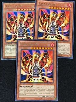 YUGIOH LAVA GOLEM LCJW-EN117 1ST RARE X3 (NM) - Image 1
