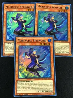 YUGIOH MARINCESS SPRINGIRL LED9-EN031 1ST SUPER X3 (NM) - Image 1