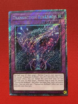 Yugioh! Transaction Rollback RA04-EN105 Platinum Secret Rare 1st Ed NM - Image 1