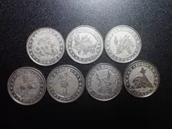 Pokemon Card Meiji Promo Battle Coin x7 Nidoking Muk etc #5050 - Image 1